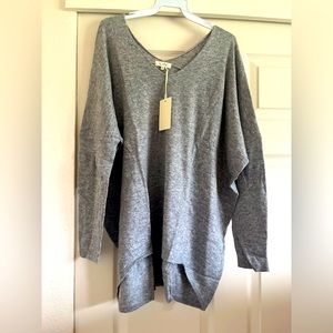 light grey long sleeve baggy-ish shirt.very soft material
